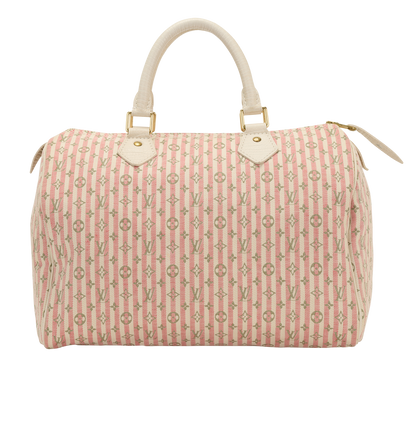 Mini Lin Speedy 30, &pound;595, Handbags, Pink/White, Fabric, Front view